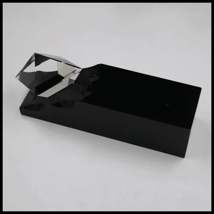 Black Five Pointed Star Crystal Trophy