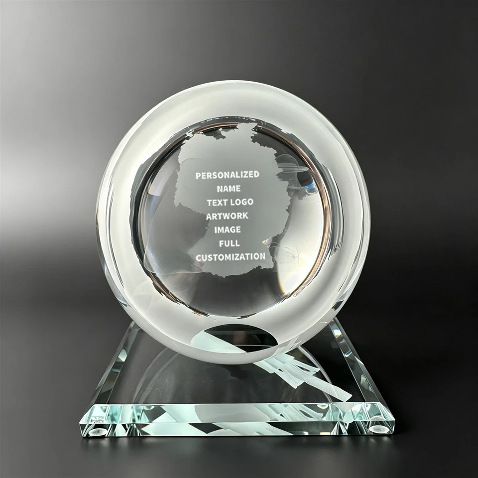 Custom Photo Crystal Ball Desk Trophy high quality