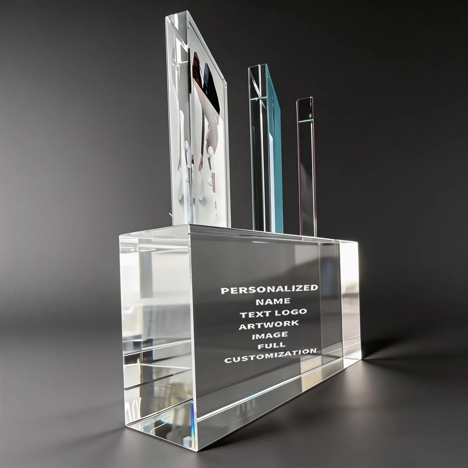 Custom Picture Frame Crystal Desk Trophy factory