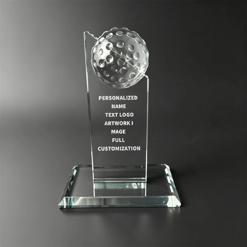 Golf Ball Clear Vertical Crystal Trophy suppliers